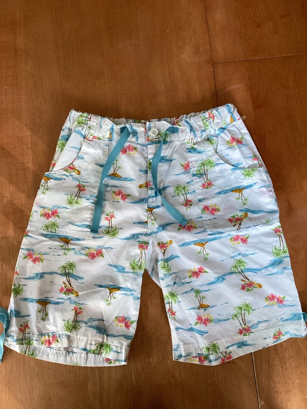 Vintage American Girl - Girl Size Island Vacation Shorts Tropical Floral size 12
